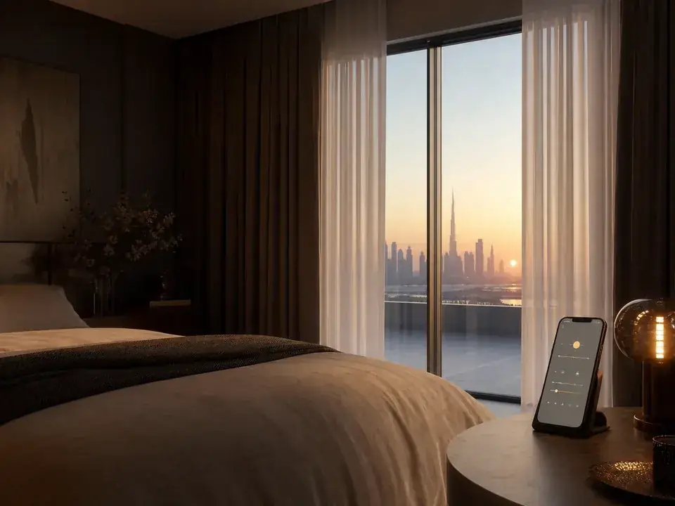 Smartphone app scheduling automated curtain and blind scenes
