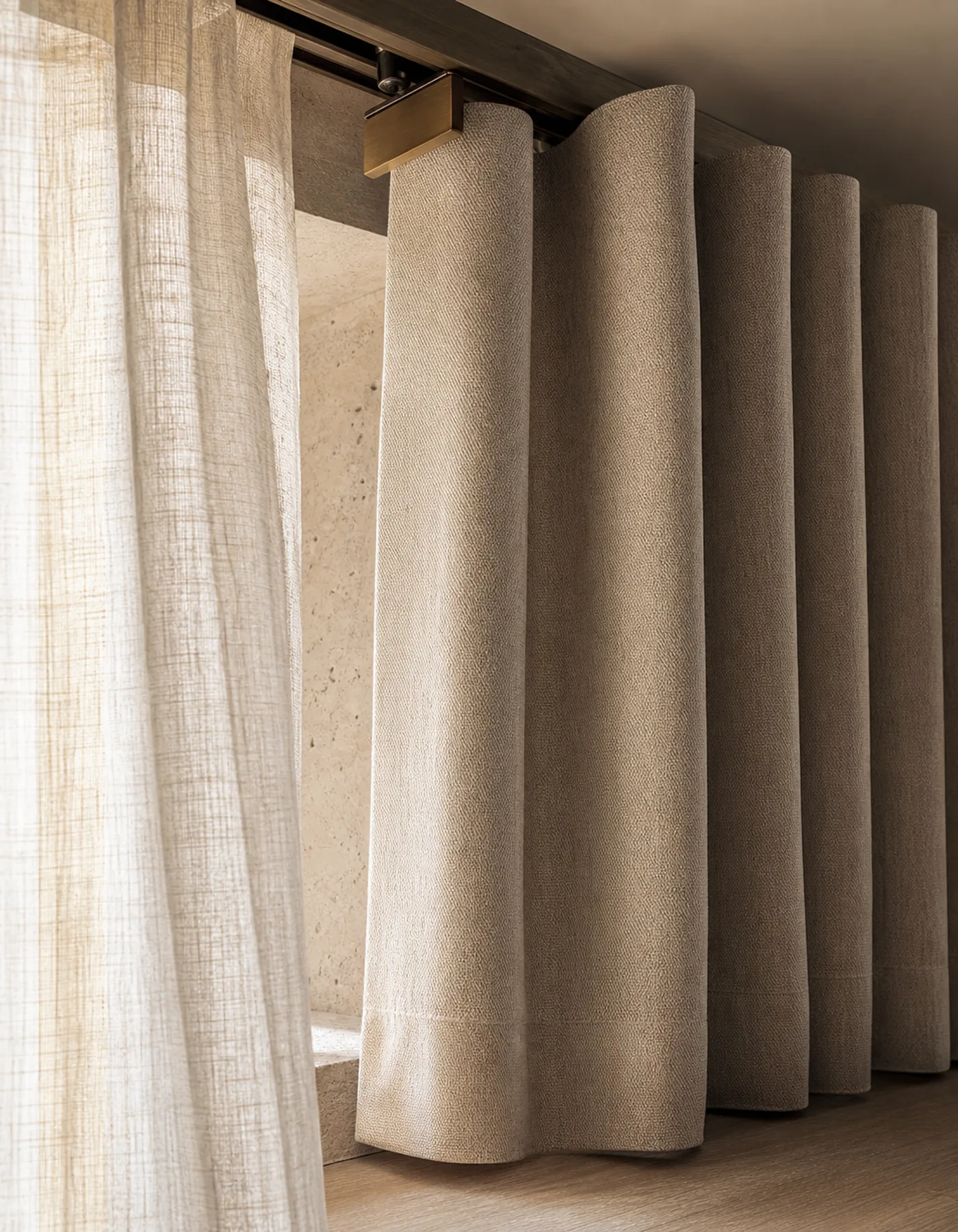 Curtain fabric selection and tailoring detail at Curtains Home